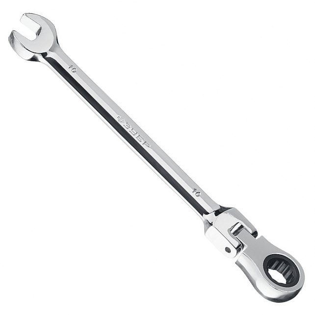 Комбинированный гаечный ключ трещоточный шарнирный 12 мм, ЗУБР ZU-27101-12 - фото